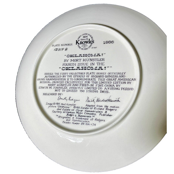 Oklahoma the Musical Knowles By Mort Kunstler Set of 3 Ceramic Plates - Vintage - Picture 4 of 8